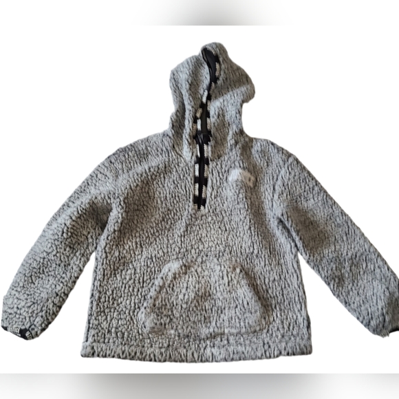 JUSTICE | CHILDRENS GRAY FLEECE JACKET HOODIE WITH FRONT POCKET | SIZE 6/7 - Picture 2 of 9